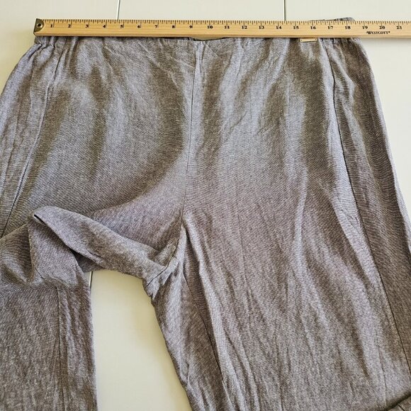 Anne Klein Pants Women XL Gray Pull On Cropped Linen Blend Office Capsule Mature - Picture 4 of 16